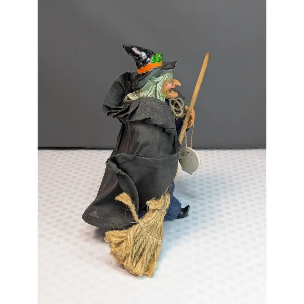 Vintage 80s Halloween Old Hag Witch Figurine Paper Mache